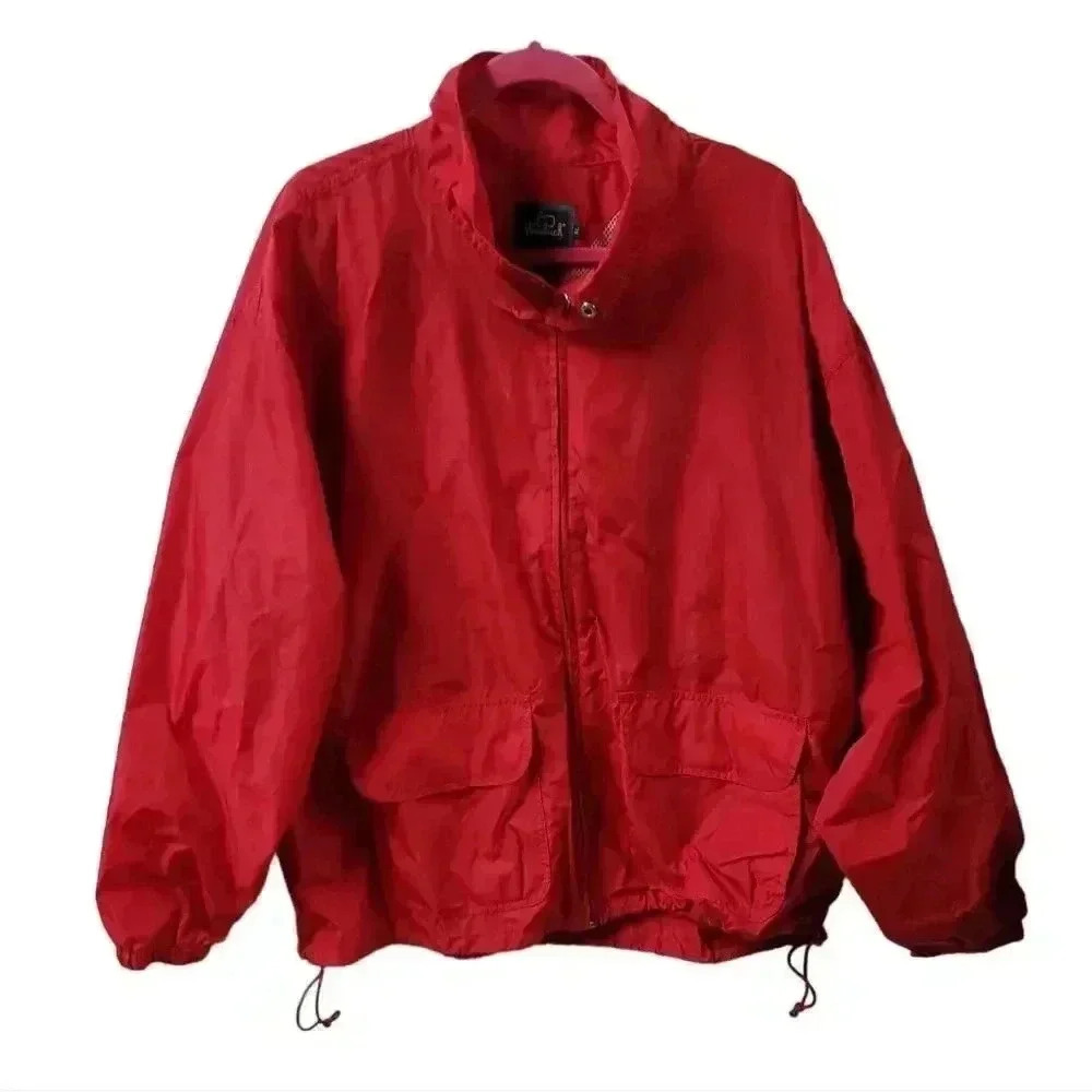 Woolrich red nylon Windbreaker jacket men's sz XL